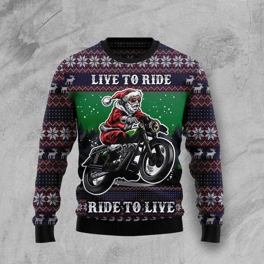 Santa Claws Ugly Sweater, Santa Claws Christmas Gift, Santa Claws Riding Motor Shirt