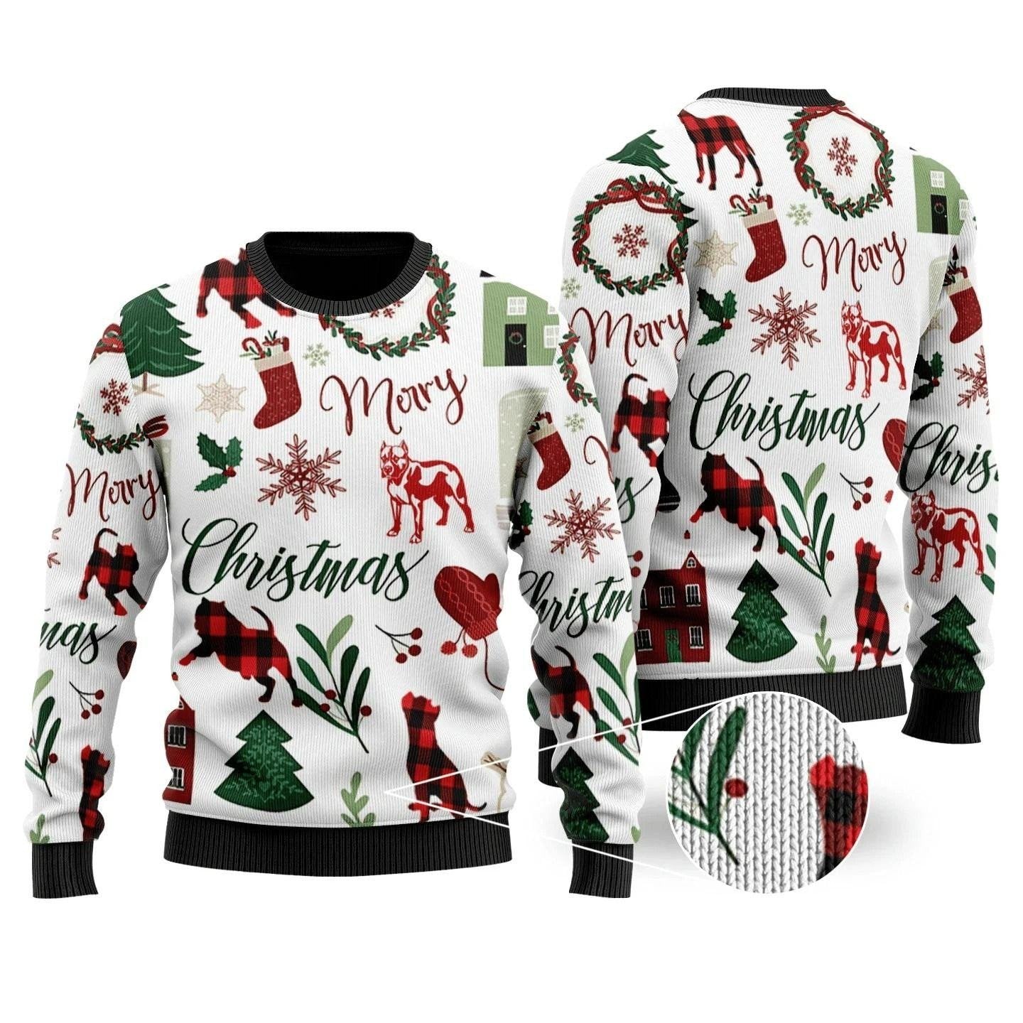 Pitbull Lover Christmas Ugly Sweater, Pitbull Lover Christmas Gift, Pitbull Lover Christmas Shirt
