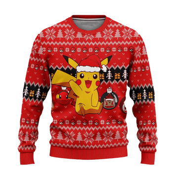 Pokemon Anime Pikachu 64 Ugly Sweater Gifts, Pokemon Anime Gift Fan Ugly Sweater