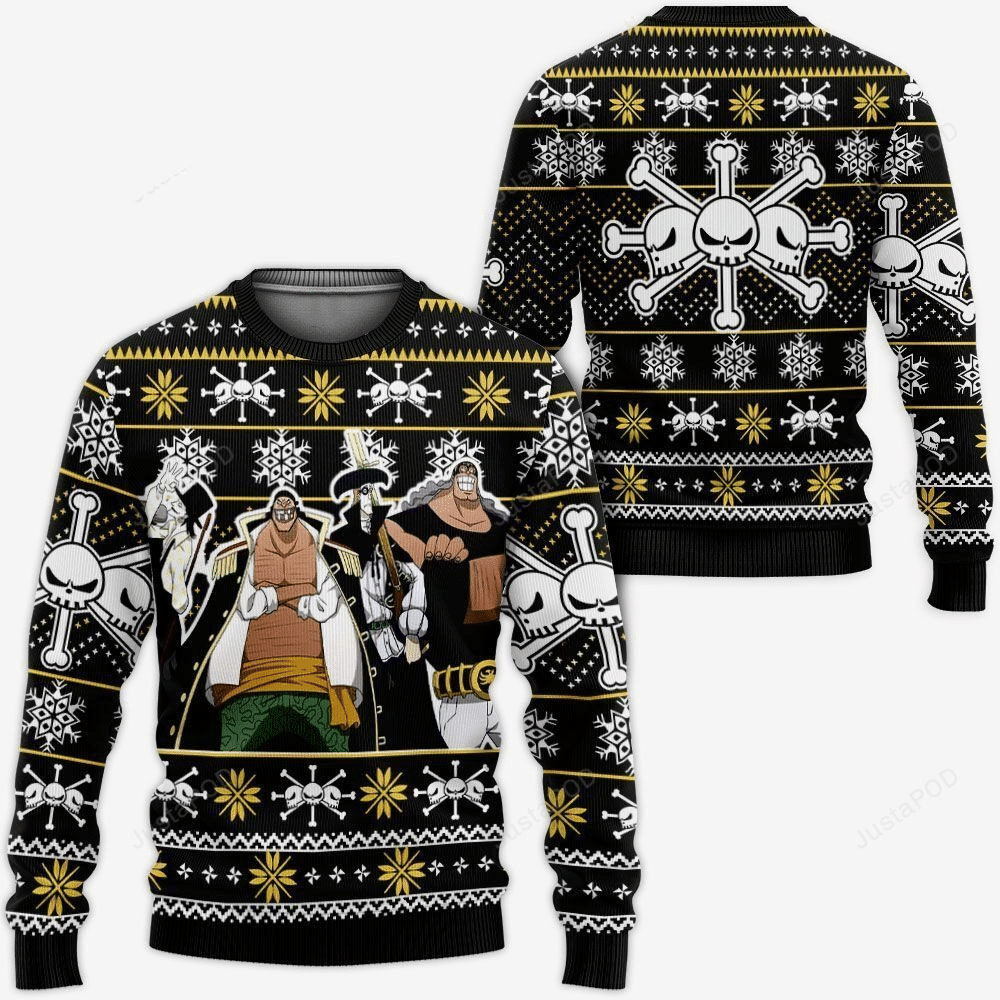 One Piece Anime Blackbeard Pirates 16 Ugly Sweater, One Piece Anime Gift Fan Ugly Sweater