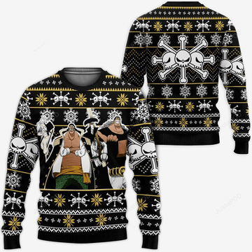 One Piece Anime Blackbeard Pirates 16 Ugly Sweater, One Piece Anime Gift Fan Ugly Sweater