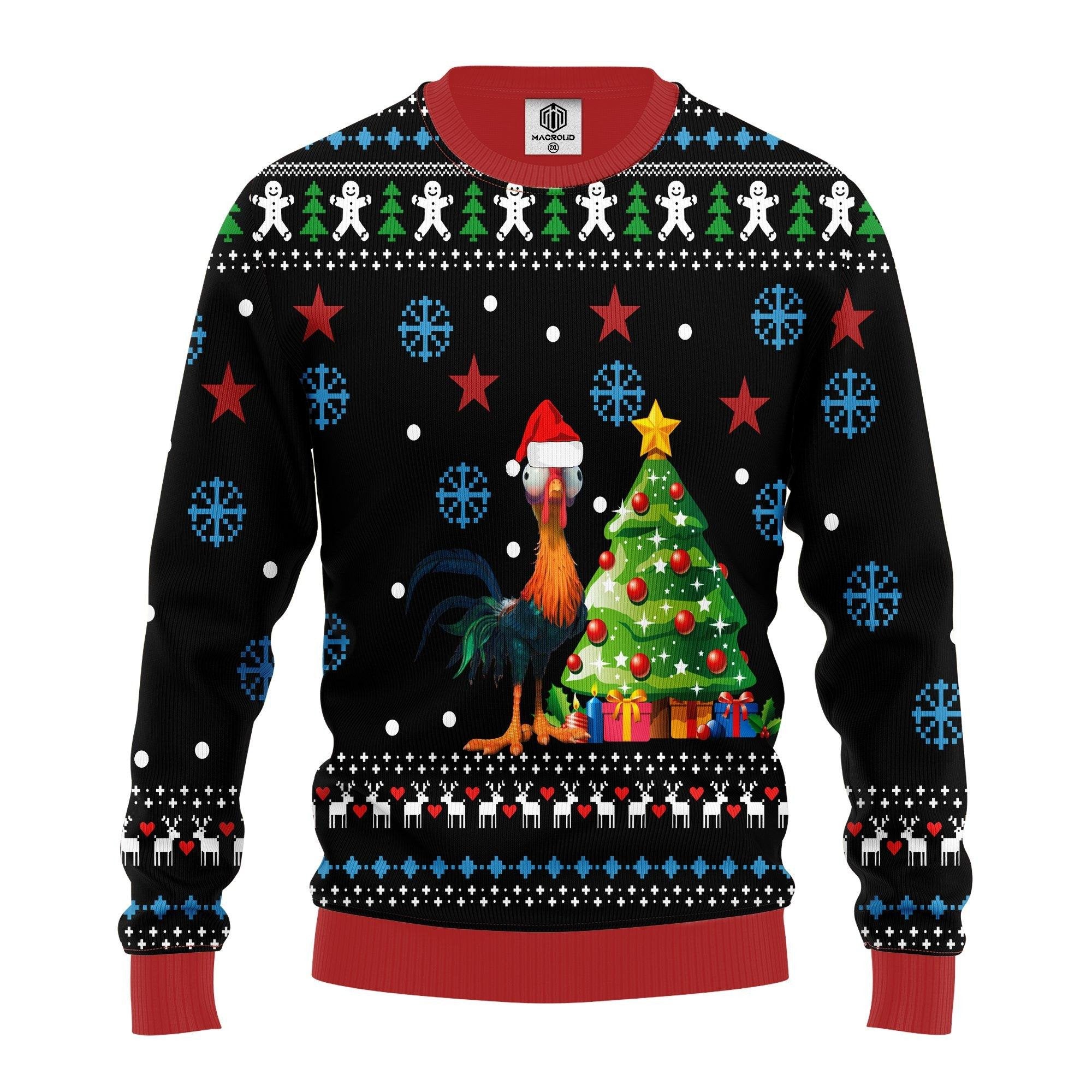 Moana Disney Merry Xmas Gifts, Funny Hei Hei Chicken Ugly Christmas Sweater