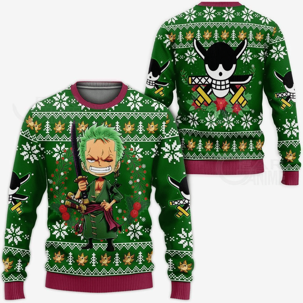 One Piece Anime Roronoa Zoro 20 Ugly Sweater, One Piece Anime Gift Fan Ugly Sweater