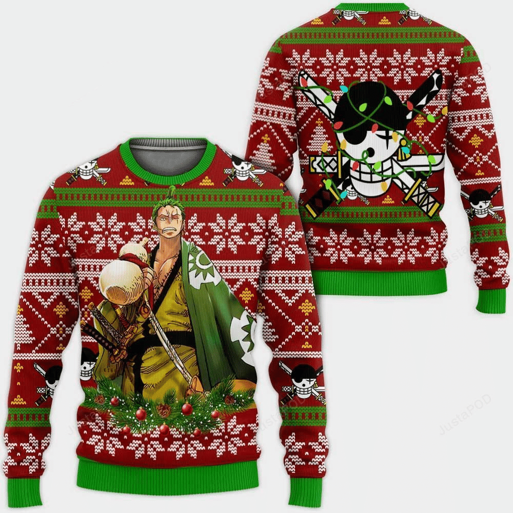 One Piece Anime Roronoa Zoro 47 Ugly Sweater, One Piece Anime Gift Fan Ugly Sweater