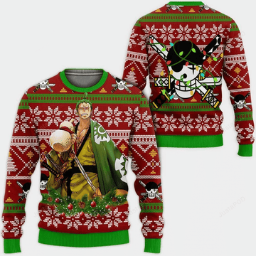 One Piece Anime Roronoa Zoro 47 Ugly Sweater, One Piece Anime Gift Fan Ugly Sweater
