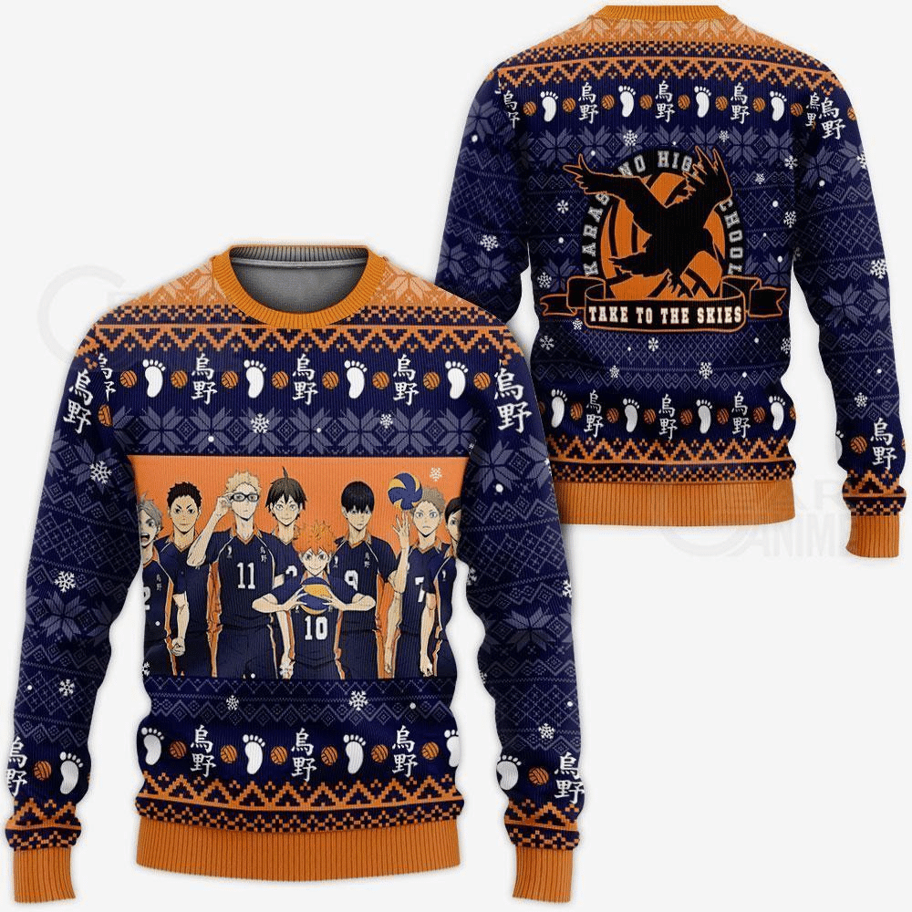 Haikyuu Anime Karasuno 14 Ugly Sweater Gifts, Haikyuu Anime Gift Fan Ugly Sweater
