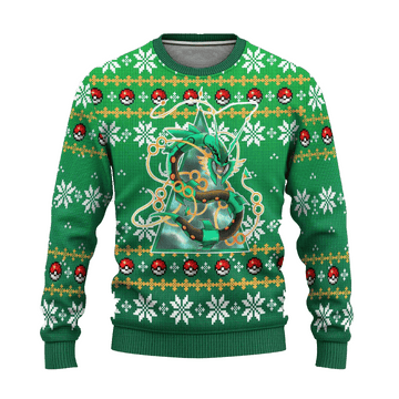 Pokemon Anime Rayquaza 48 Ugly Sweater Gifts, Pokemon Anime Gift Fan Ugly Sweater
