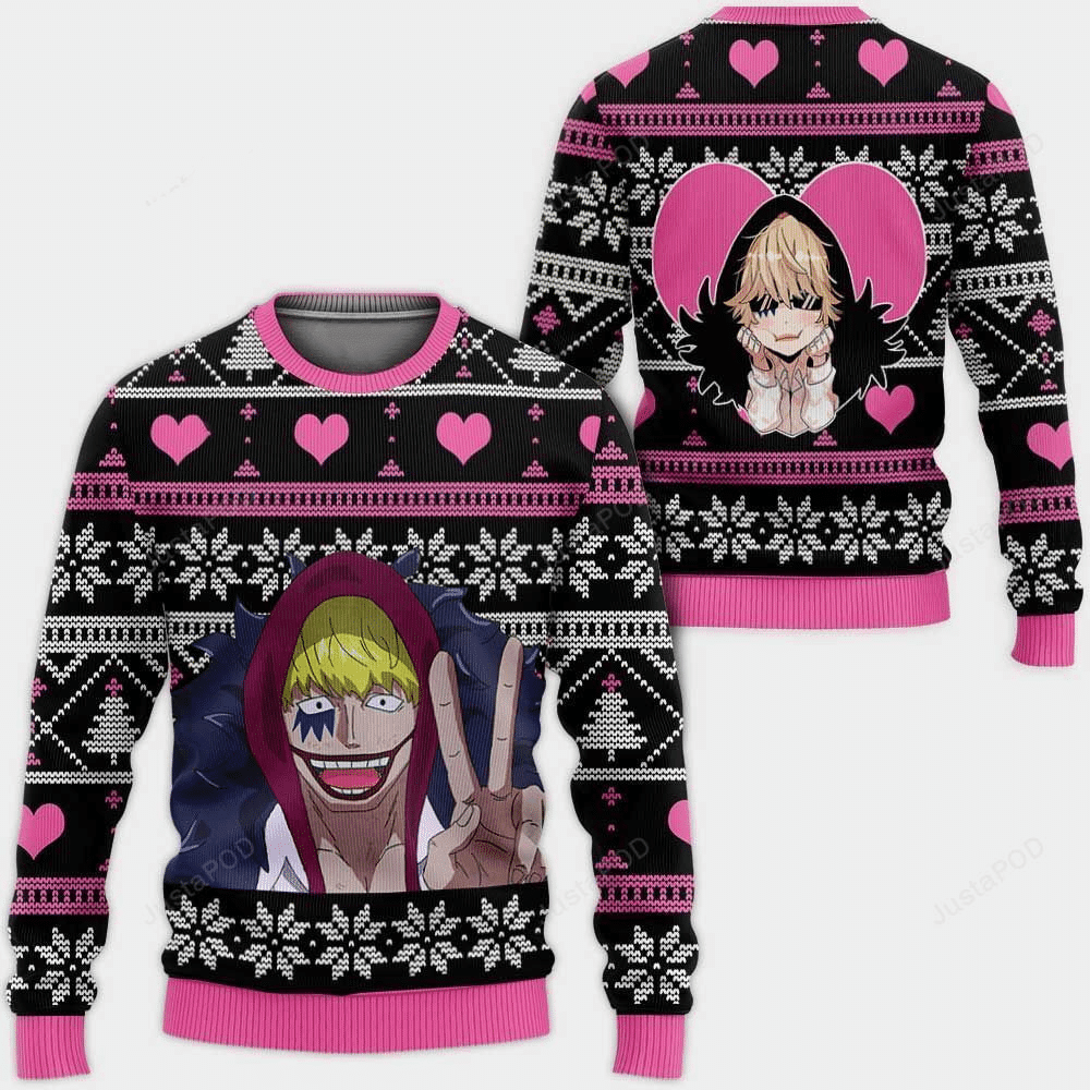 One Piece Anime Donquixote Doflamingo 46 Ugly Sweater Gifts, One Piece Anime Gift Fan Ugly Sweater