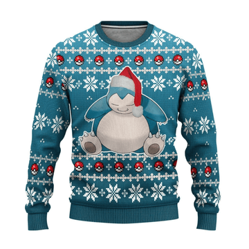 Pokemon Anime Snorlax 20 Ugly Sweater Gifts, Pokemon Anime Gift Fan Ugly Sweater