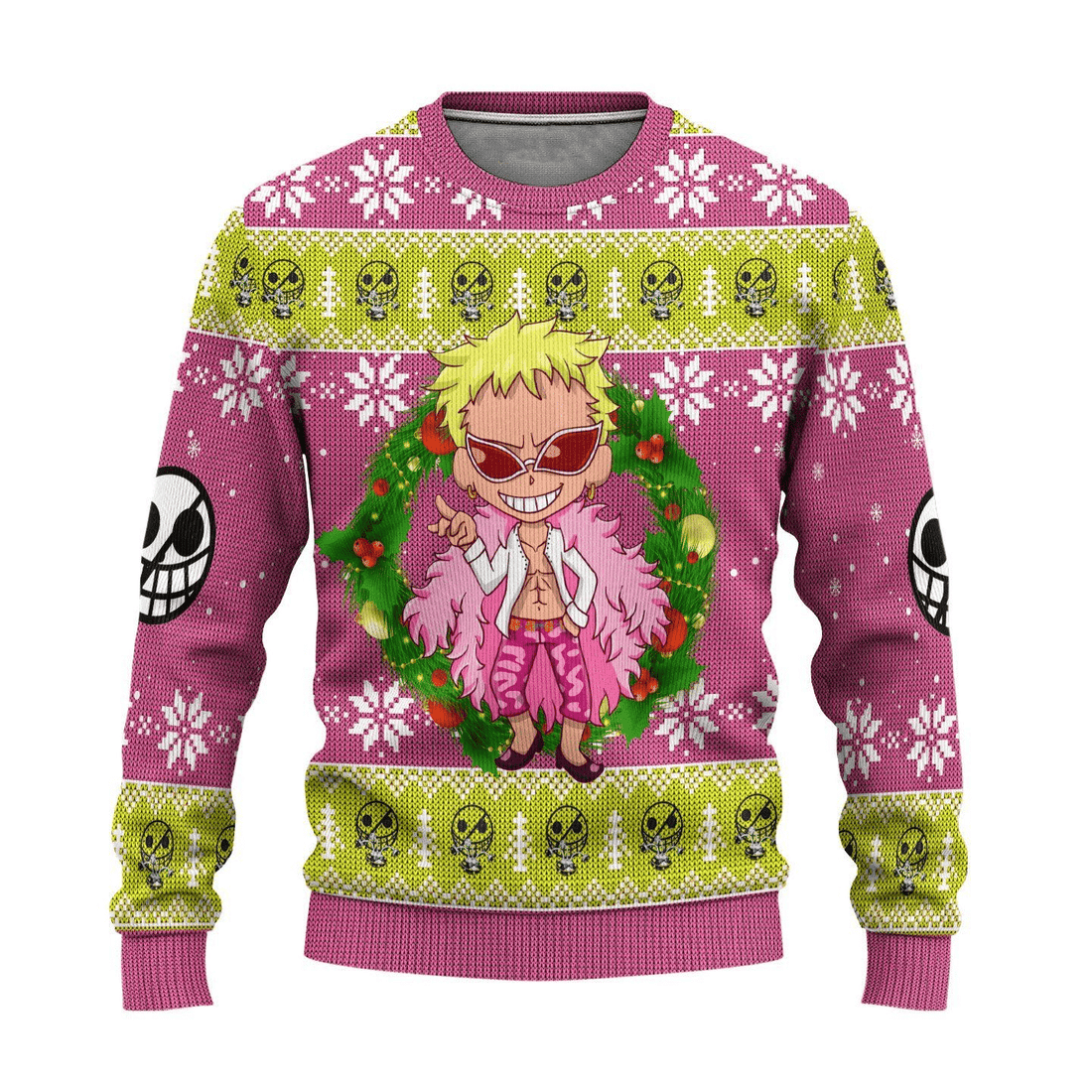 One Piece Anime Donquixote Doflamingo 24 Ugly Sweater Gifts, One Piece Anime Gift Fan Ugly Sweater