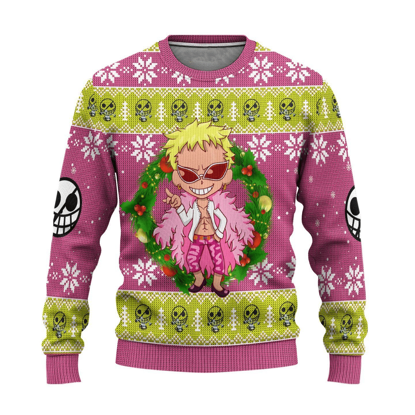 One Piece Anime Donquixote Doflamingo 24 Ugly Sweater Gifts, One Piece Anime Gift Fan Ugly Sweater