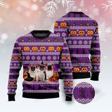 Pug Lover Halloween Ugly Sweater, Pug Lover Halloween Gift, Pug Lover Halloween Shirt