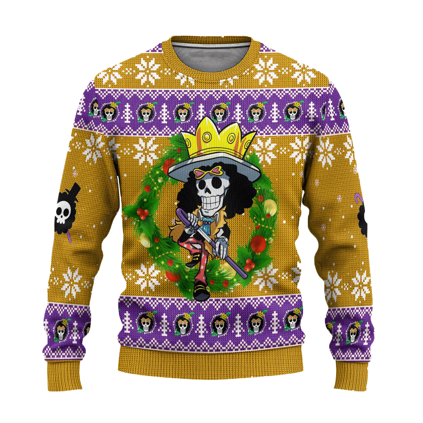 One Piece Anime Brook 64 Ugly Sweater Gifts, One Piece Anime Gift Fan Ugly Sweater