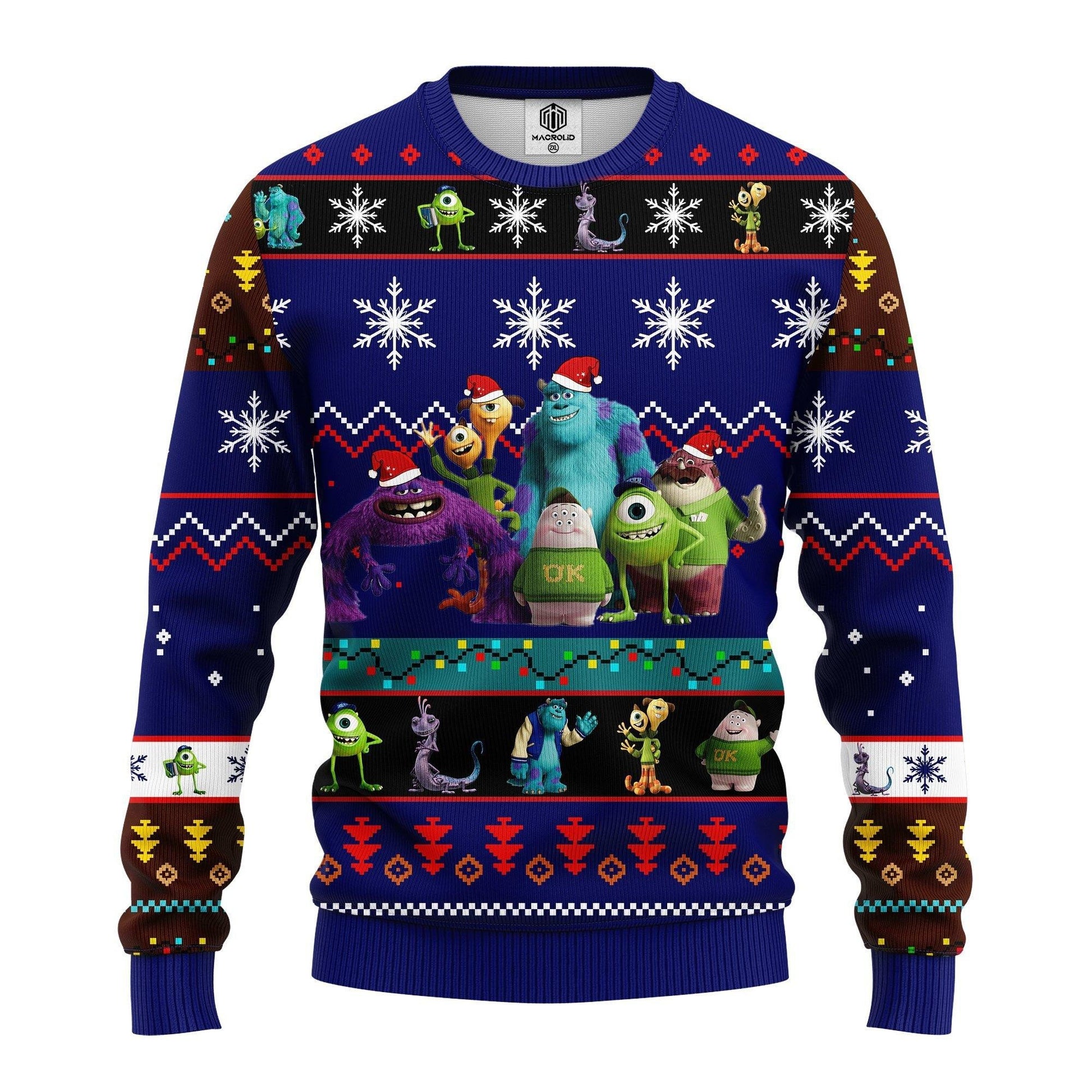 Merry Xmas Monsters University Characters Ugly Christmas Sweater