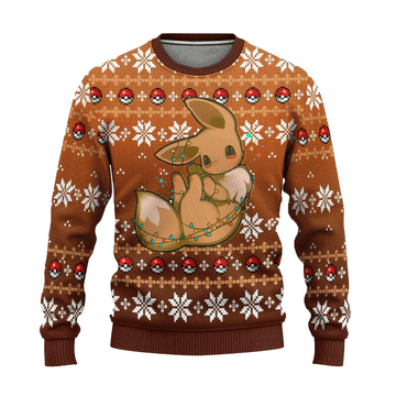 Pokemon Anime Eevee 59 Ugly Sweater Gifts, Pokemon Anime Gift Fan Ugly Sweater