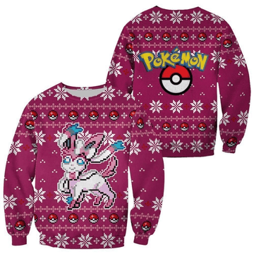 Pokemon Anime Sylveon 46 Ugly Sweater, Pokemon Anime Gift Fan Ugly Sweater