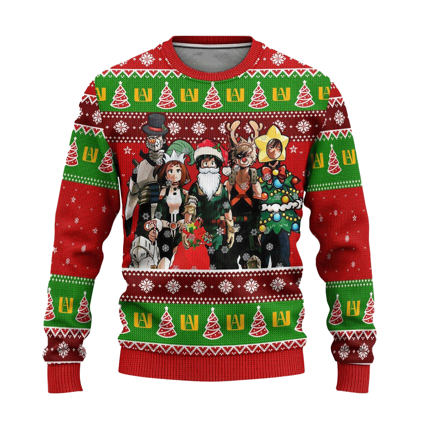 My Hero Academia Anime Christmas 27 Ugly Sweater Gifts, My Hero Academia Anime Gift Fan Ugly Sweater