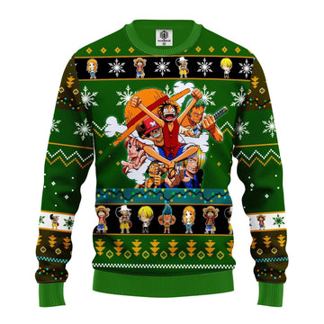 One Piece Anime Gifts, Straw Hat Team Ugly Christmas Sweater