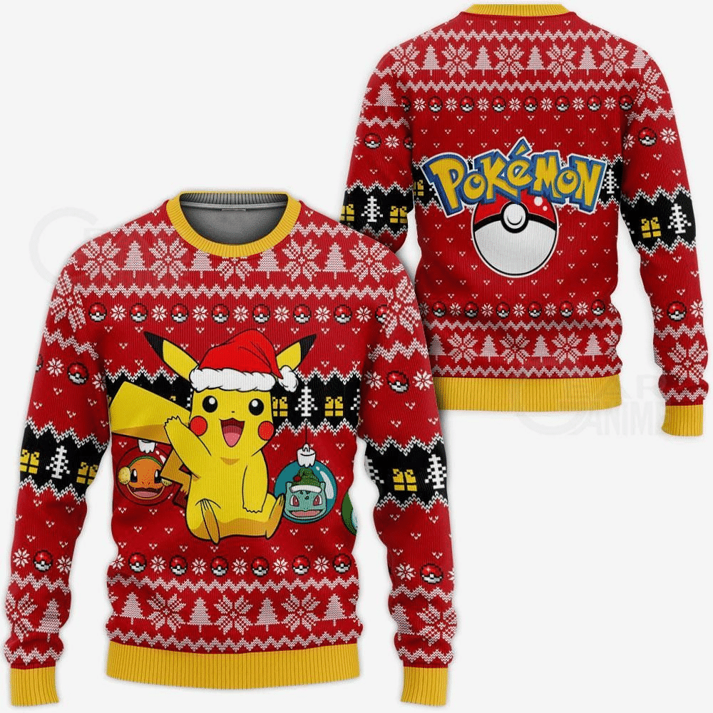 Pokemon Anime Pikachu 32 Ugly Sweater, Pokemon Anime Gift Fan Ugly Sweater