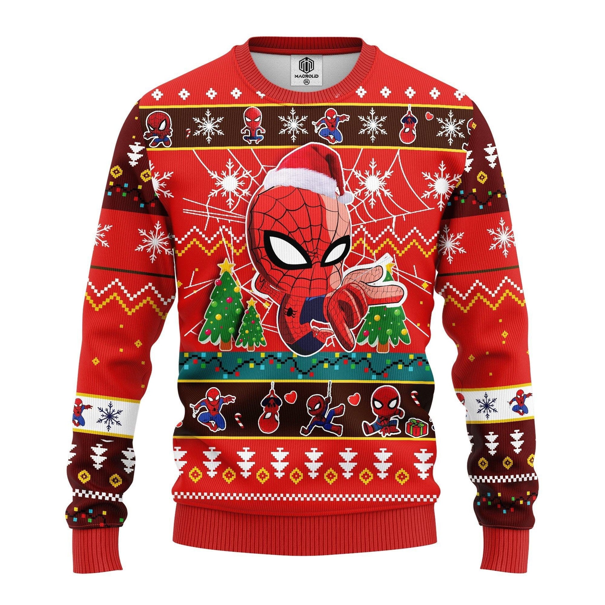 Spider Man Marvel Comics Gifts, Spiderman Chibi Ugly Christmas Sweater