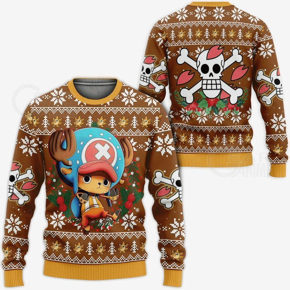One Piece Anime Tony Tony Chopper 42 Ugly Sweater Gifts, One Piece Anime Gift Fan Ugly Sweater
