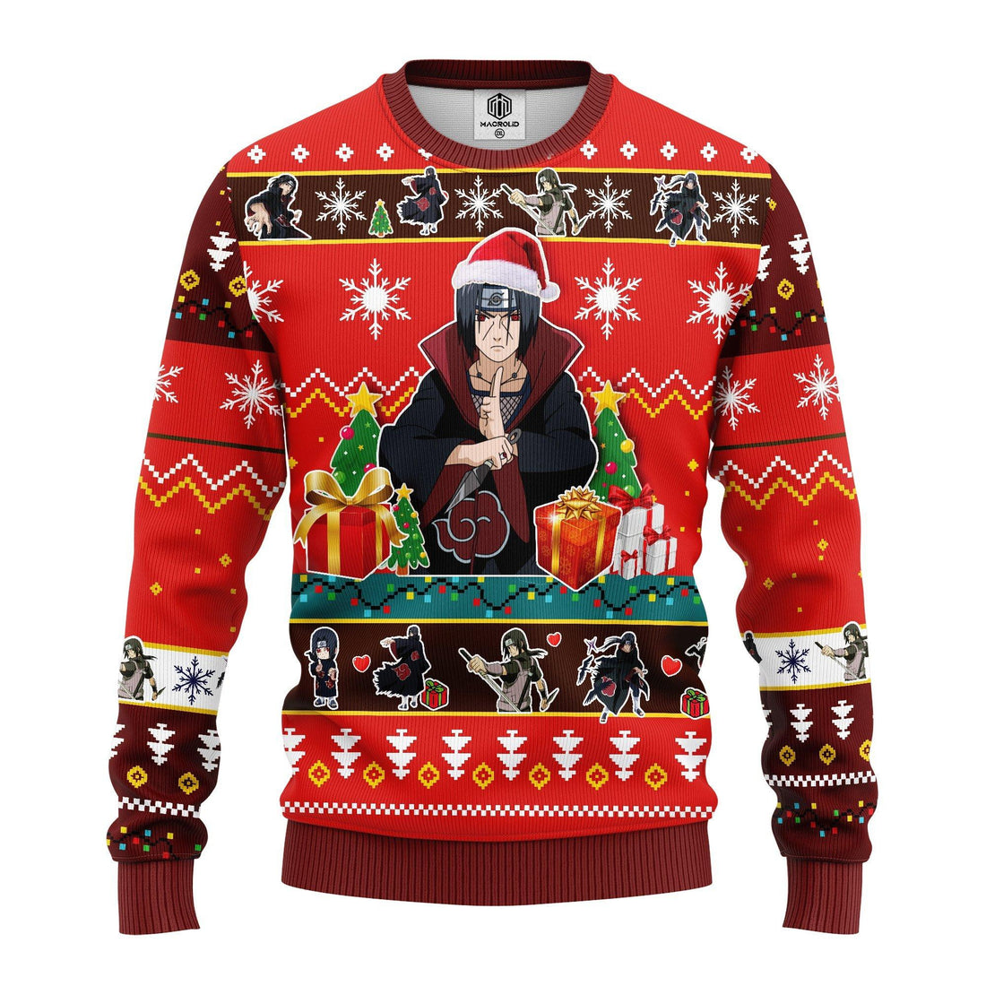 Naruto Anime Xmas Gifts, Santa Uchiha Itachi Ugly Christmas Sweater 251
