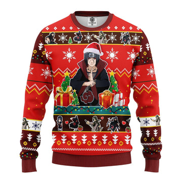 Naruto Anime Xmas Gifts, Santa Uchiha Itachi Ugly Christmas Sweater 251