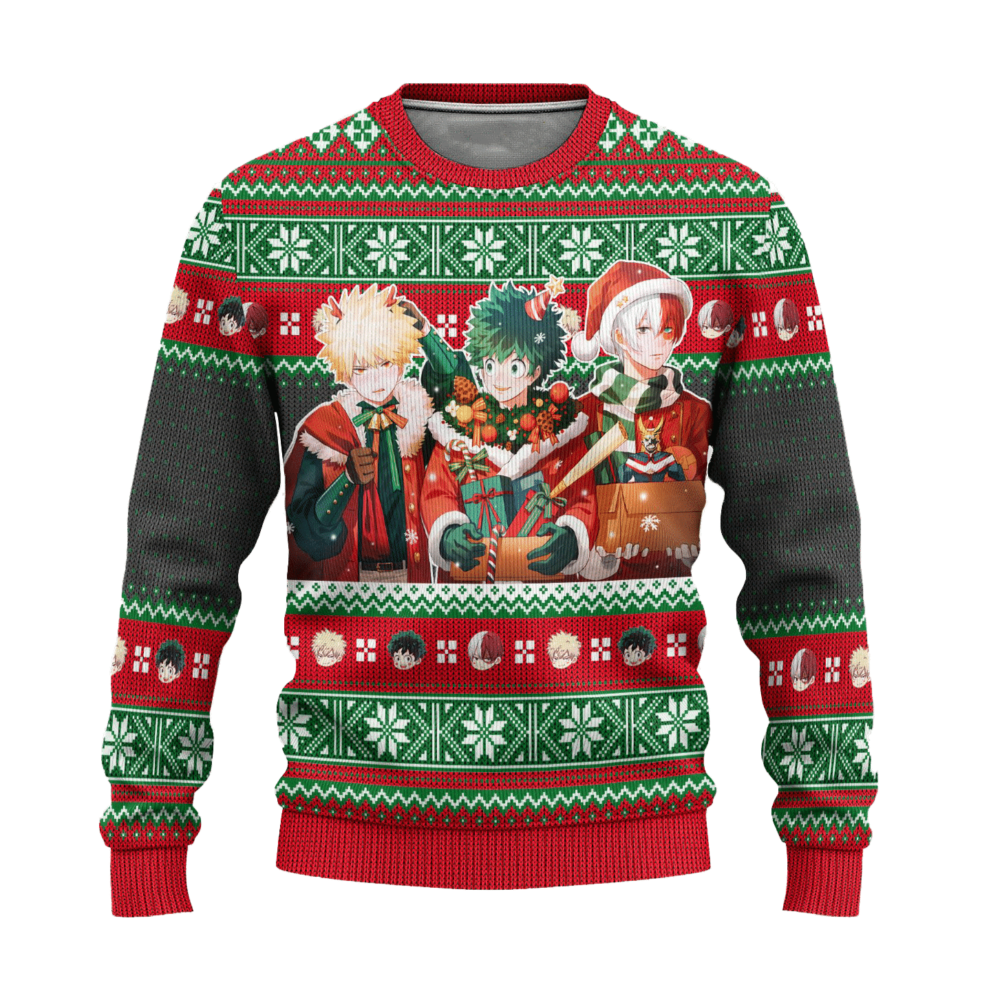 My Hero Academia Anime 24 Ugly Sweater Gifts, My Hero Academia Anime Gift Fan Ugly Sweater