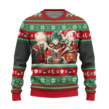My Hero Academia Anime 24 Ugly Sweater Gifts, My Hero Academia Anime Gift Fan Ugly Sweater
