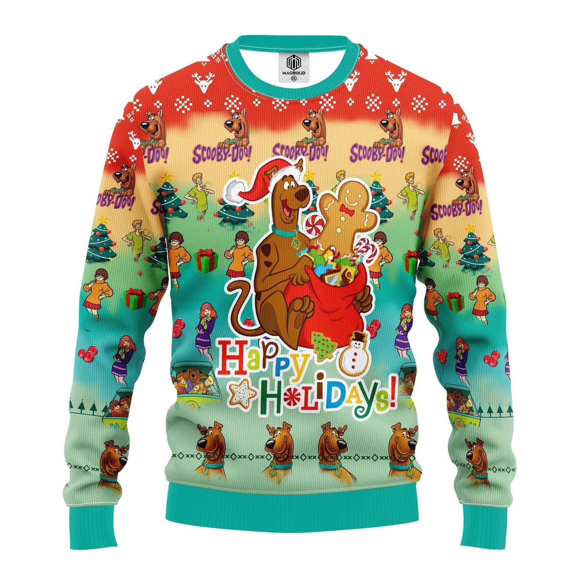 Happy Holiday Scooby Doo Cartoon Merry Xmas Gift Ugly Christmas Sweater