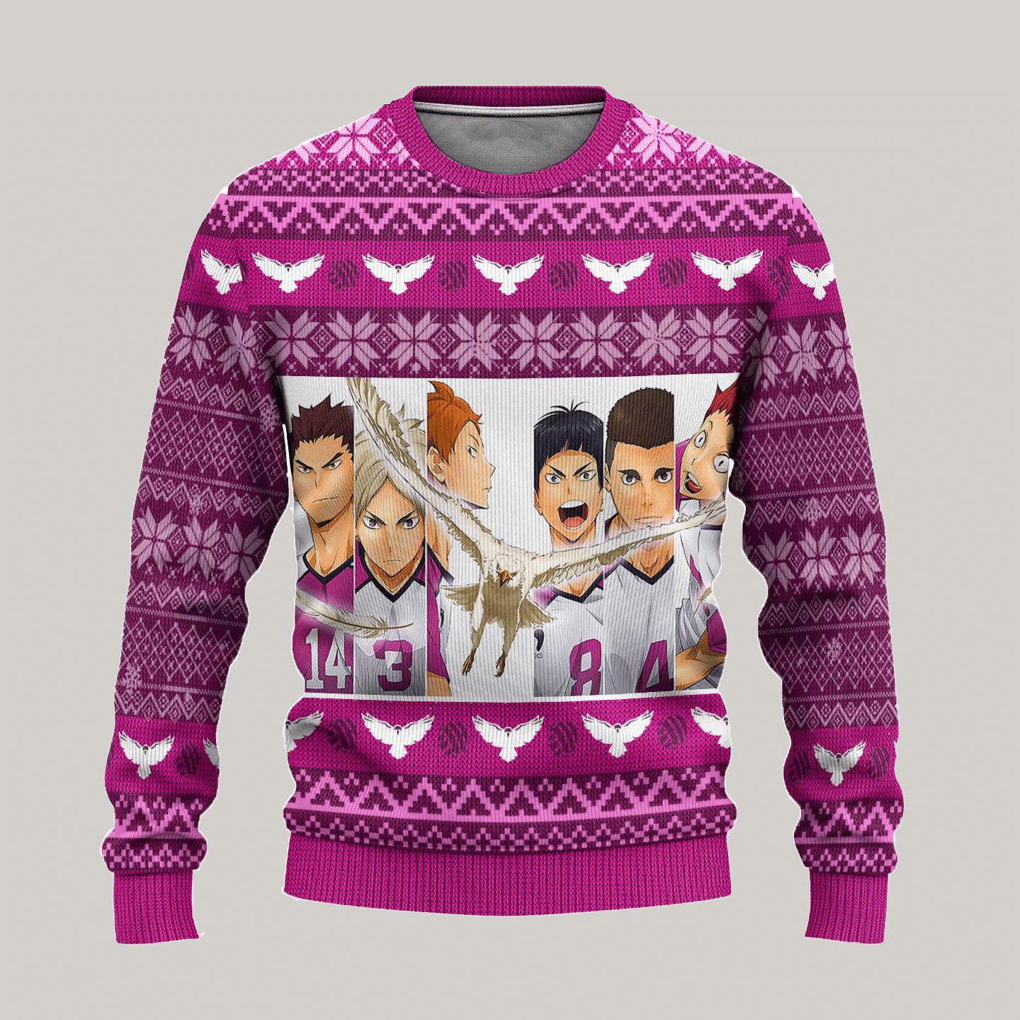 Haikyuu Anime Shiratorizawa Academy 13 Ugly Sweater Gifts, Haikyuu Anime Gift Fan Ugly Sweater