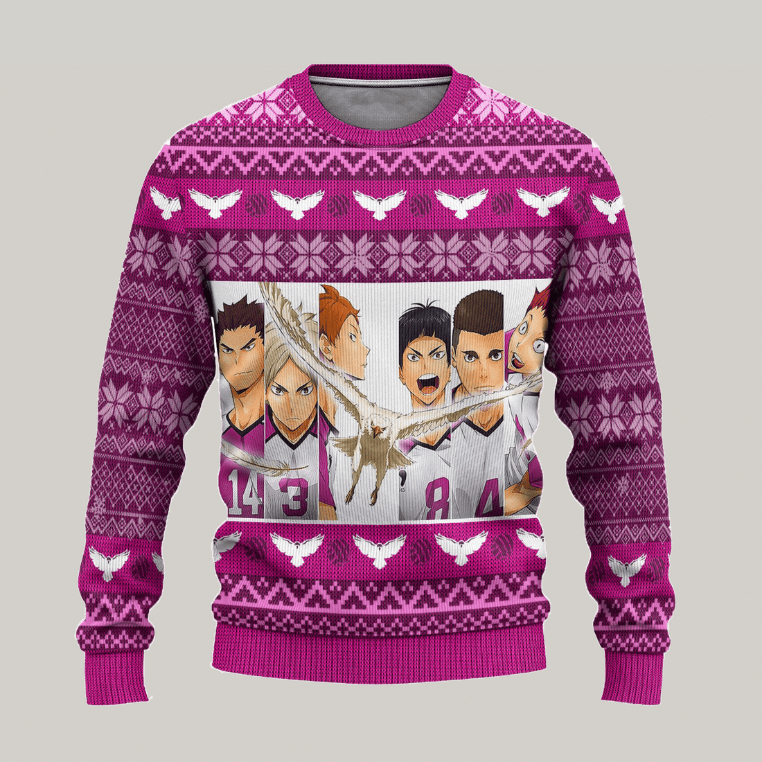 Haikyuu Anime Shiratorizawa Academy 13 Ugly Sweater Gifts, Haikyuu Anime Gift Fan Ugly Sweater