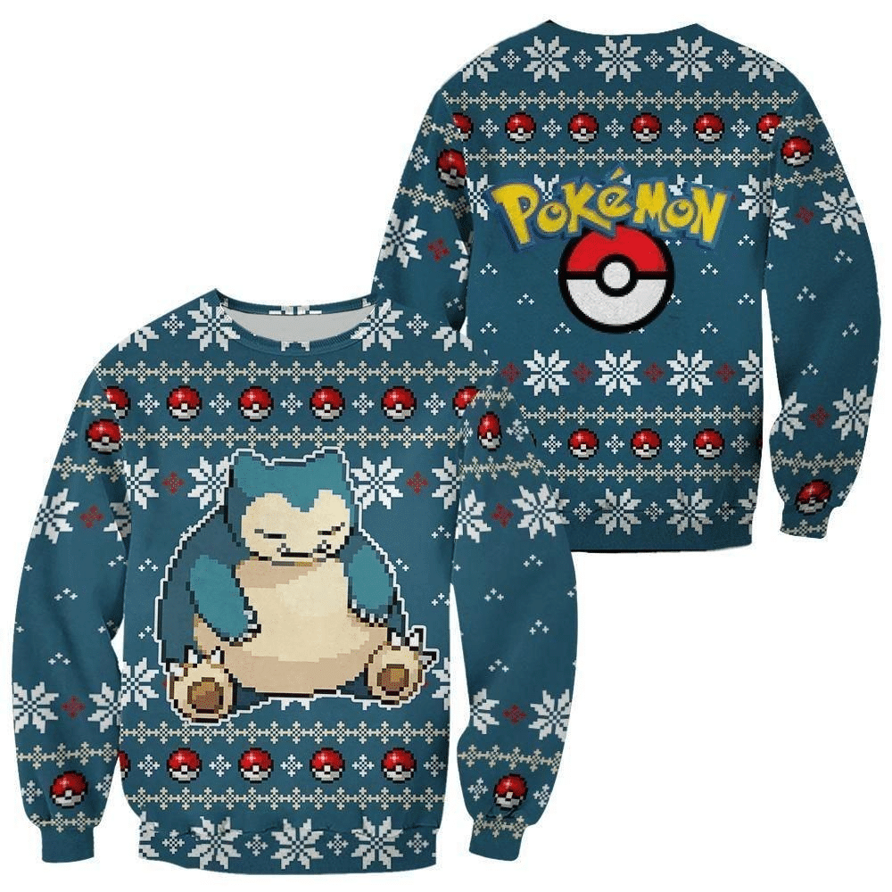 Pokemon Anime Snorlax 50 Ugly Sweater, Pokemon Anime Gift Fan Ugly Sweater