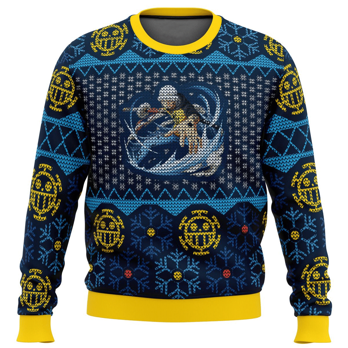 One Piece Anime Trafalgar D. Water Law 6 Ugly Sweater Gifts, One Piece Anime Gift Fan Ugly Sweater