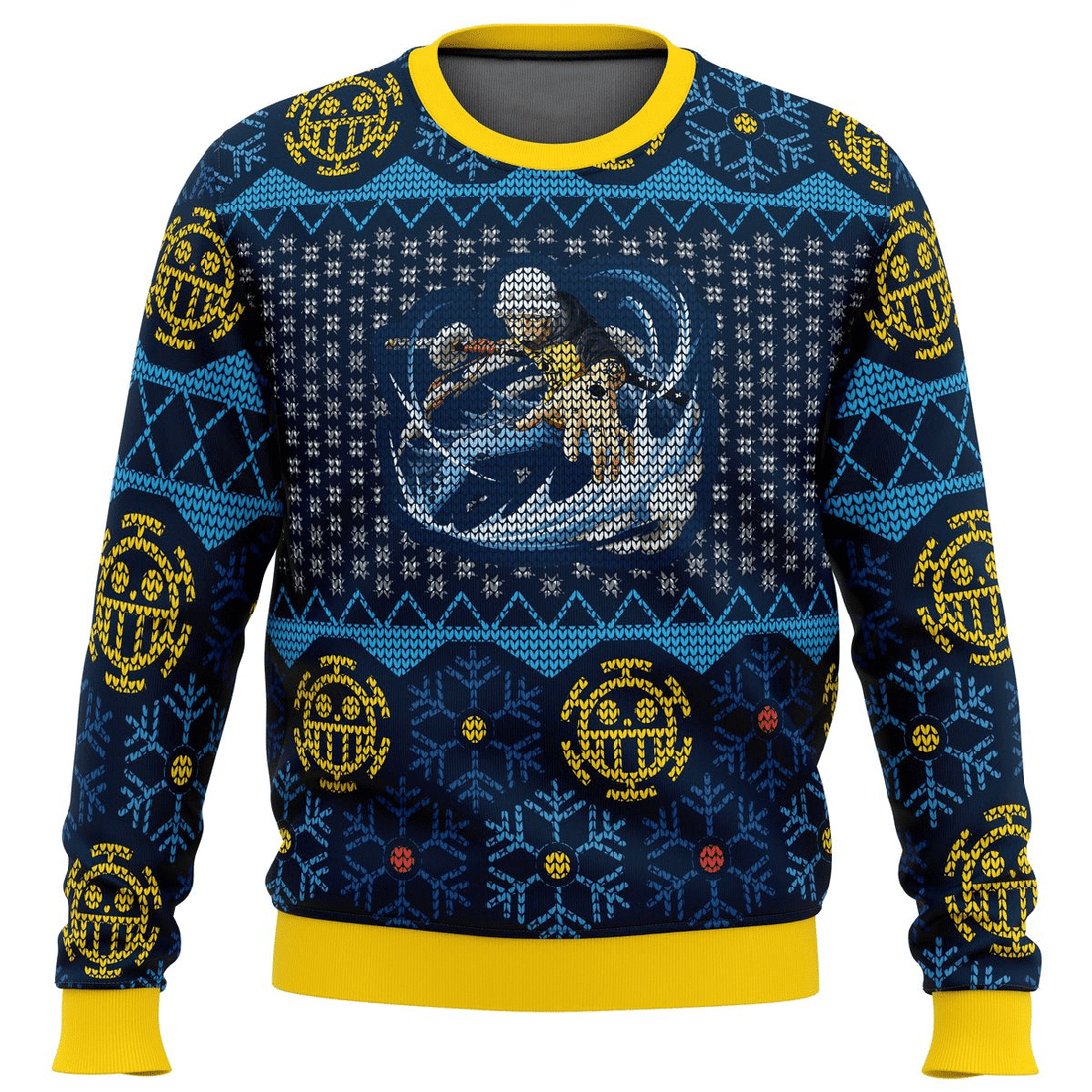 One Piece Anime Trafalgar D. Water Law 6 Ugly Sweater Gifts, One Piece Anime Gift Fan Ugly Sweater