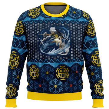 One Piece Anime Trafalgar D. Water Law 6 Ugly Sweater Gifts, One Piece Anime Gift Fan Ugly Sweater