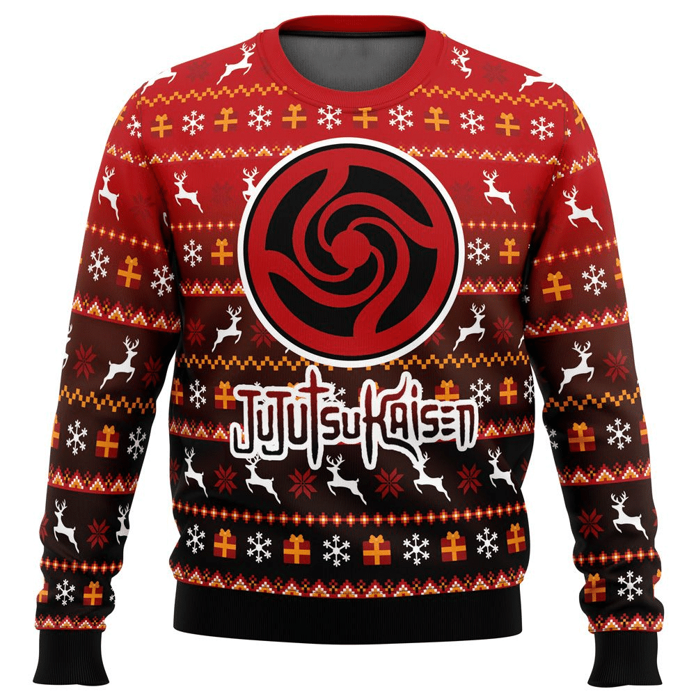 Jujutsu Kaisen Anime Bottons Symbol 2 Ugly Sweater Gifts, Jujutsu Kaisen Anime Gift Fan Ugly Sweater