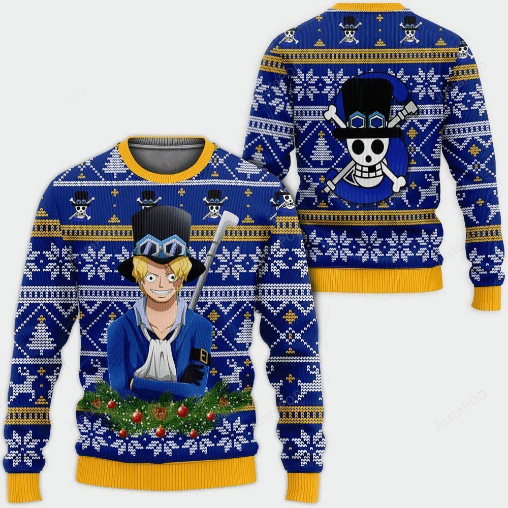 One Piece Anime Sabo 18 Ugly Sweater Gifts, One Piece Anime Gift Fan Ugly Sweater