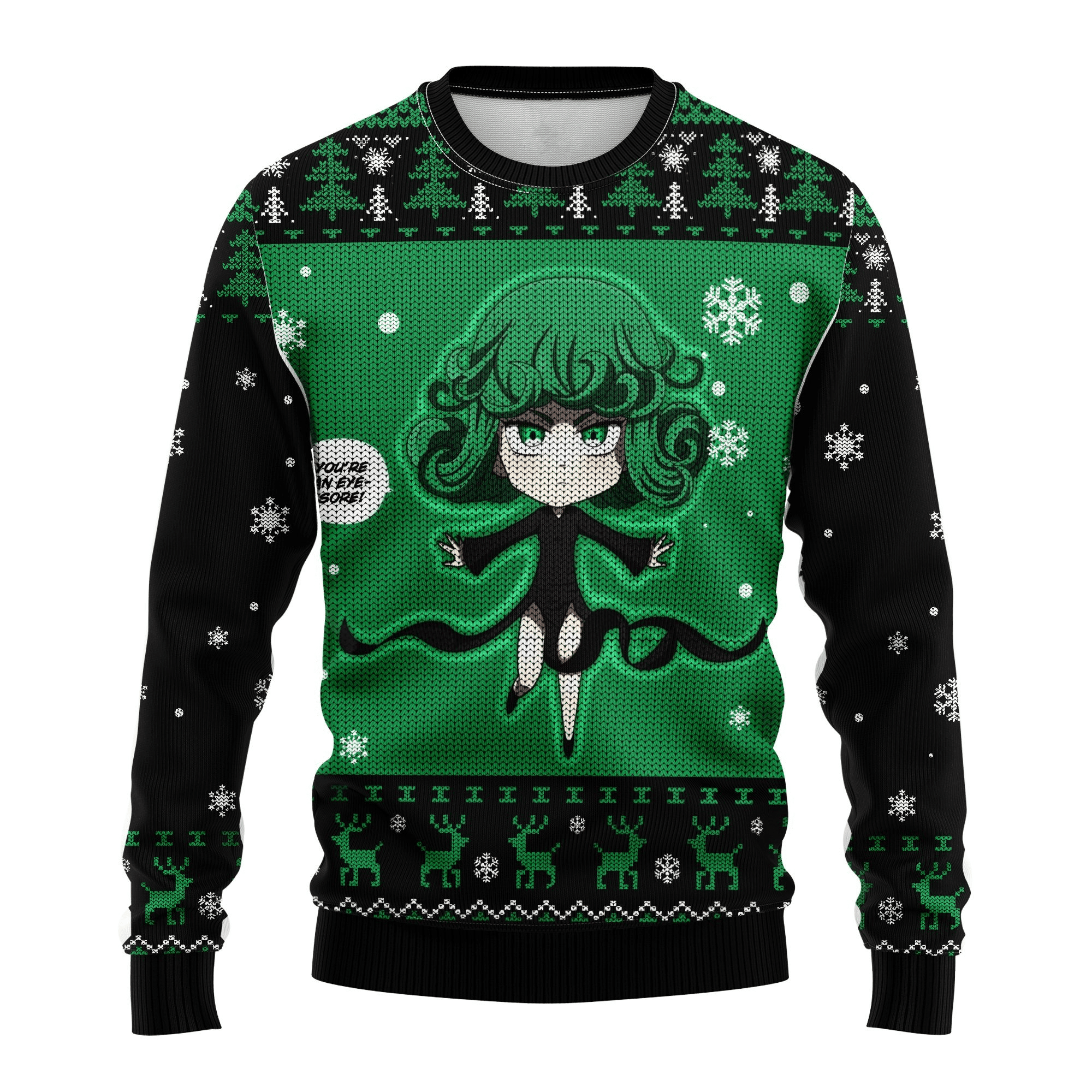 One Punch Man Anime Tatsumaki 13 Ugly Sweater Gifts, One Punch Man Anime Gift Fan Ugly Sweater