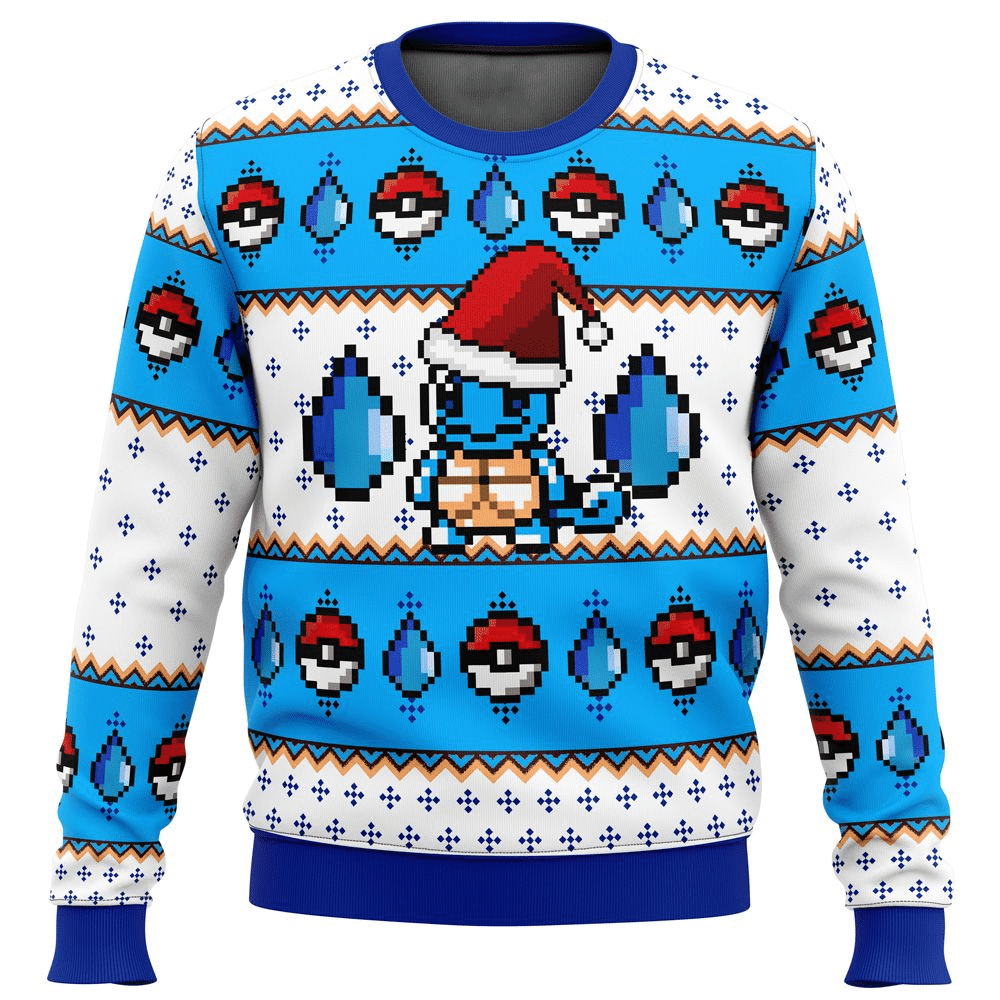 Pokemon Anime Squirtle 9 Ugly Sweater Gifts, Pokemon Anime Gift Fan Ugly Sweater