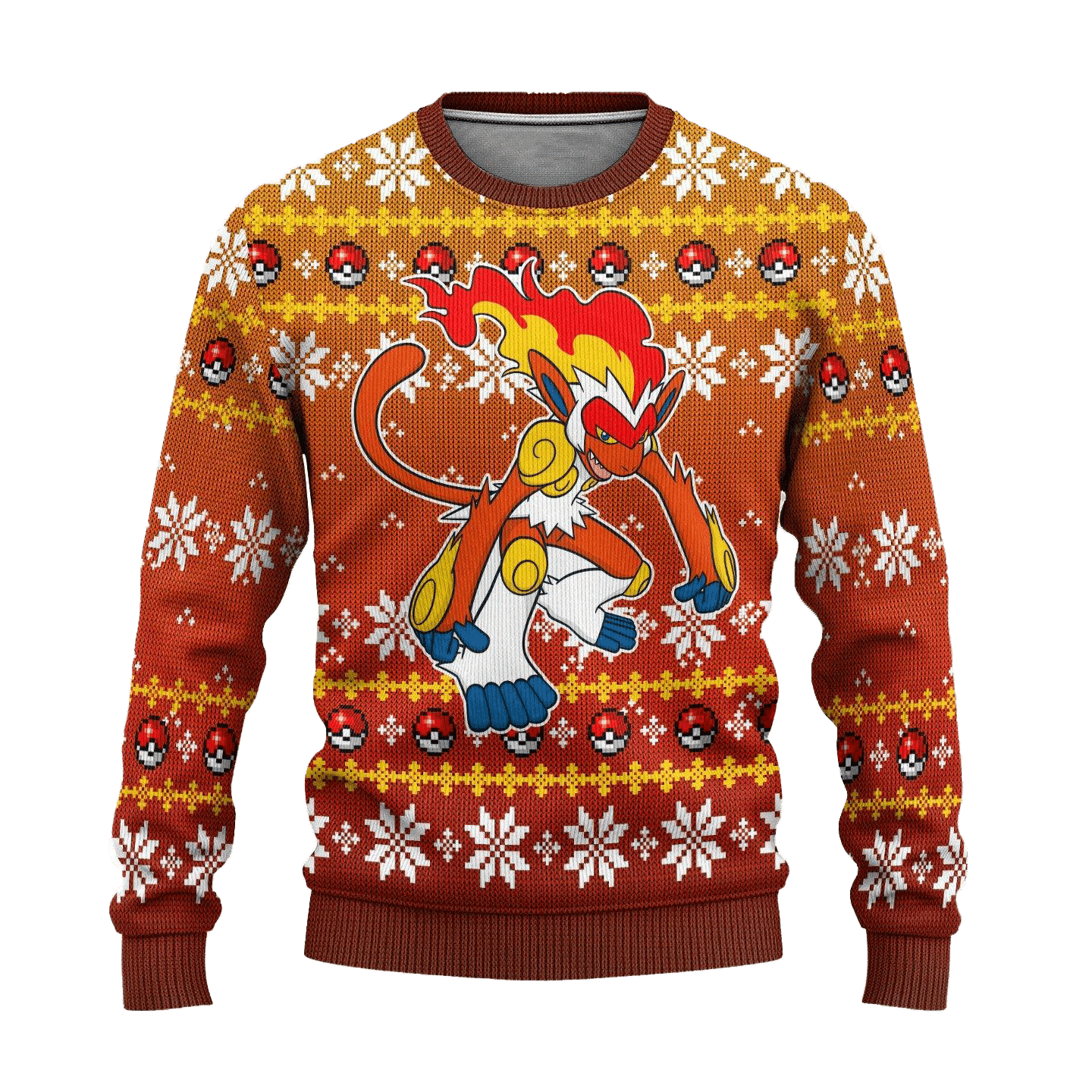 Pokemon Anime Infernape 51 Ugly Sweater Gifts, Pokemon Anime Gift Fan Ugly Sweater