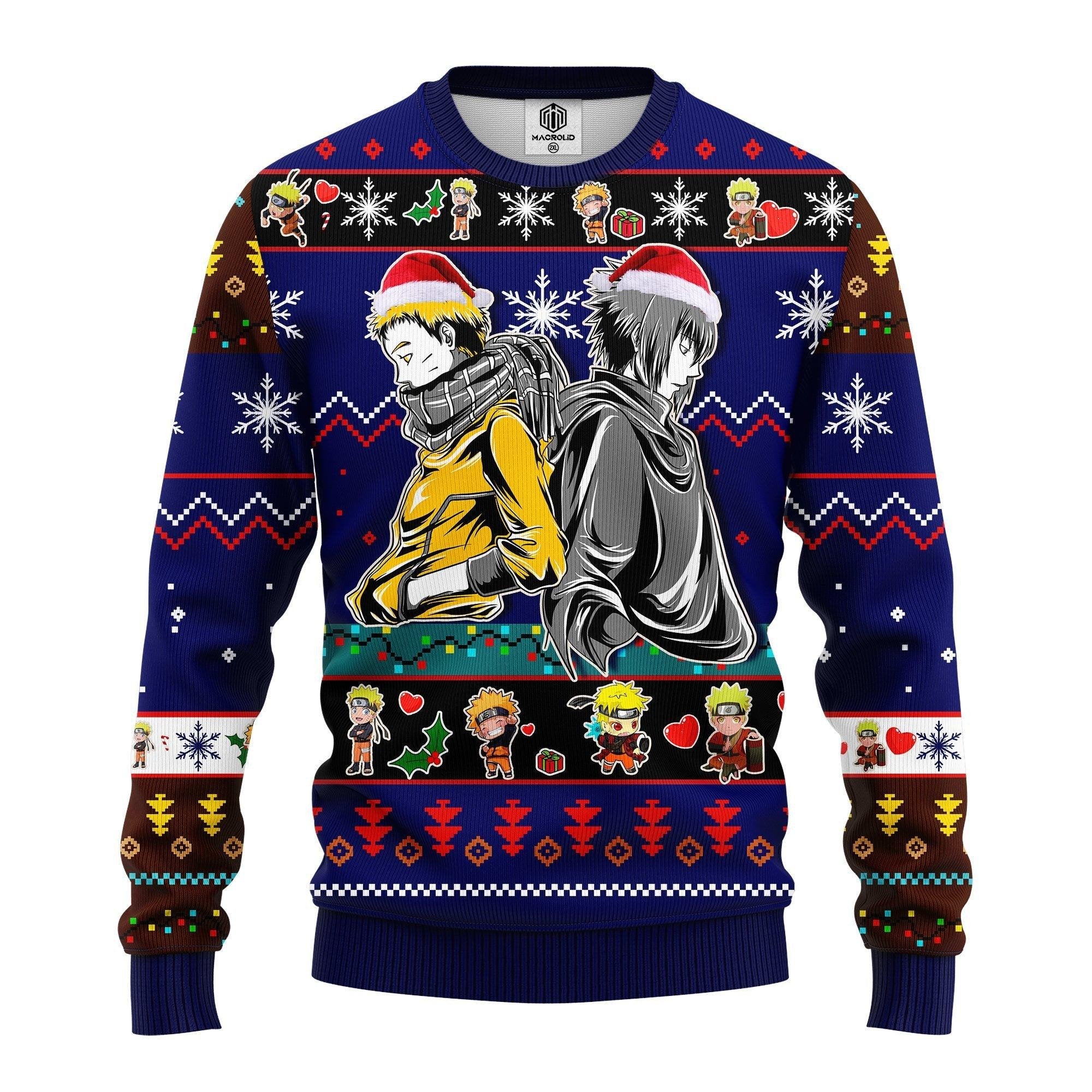 Naruto Anime Merry Xmas Gift, Santa Naruto And Sasuke Ugly Christmas Sweater 278