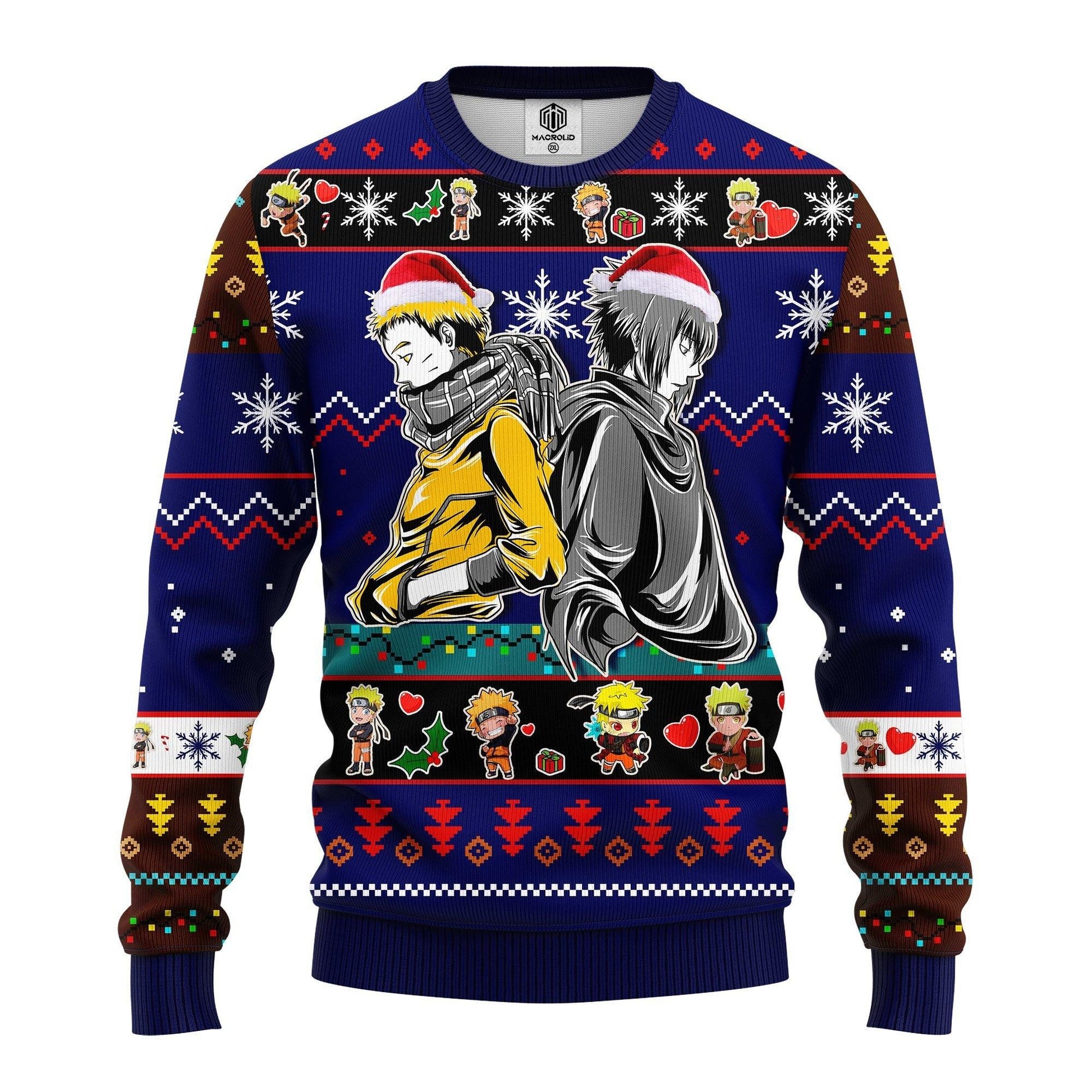 Naruto Anime Merry Xmas Gift, Santa Naruto And Sasuke Ugly Christmas Sweater 278