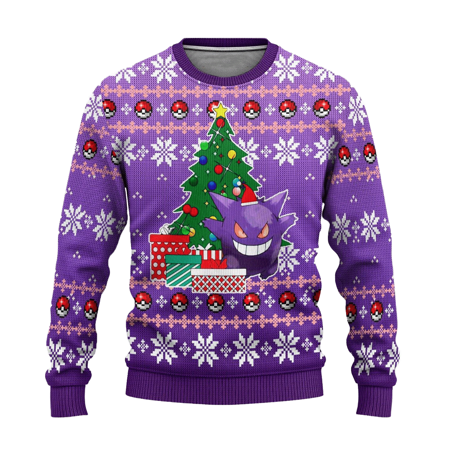 Pokemon Anime Gengar 58 Ugly Sweater, Pokemon Anime Gift Fan Ugly Sweater