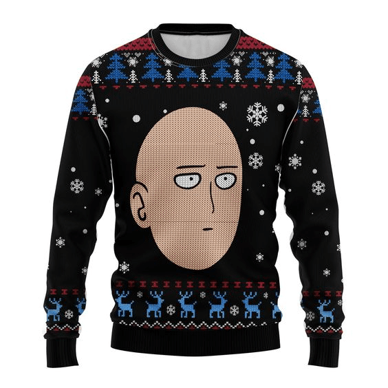 One Punch Man Anime Saitama 7 Ugly Sweater Gifts, One Punch Man Anime Gift Fan Ugly Sweater