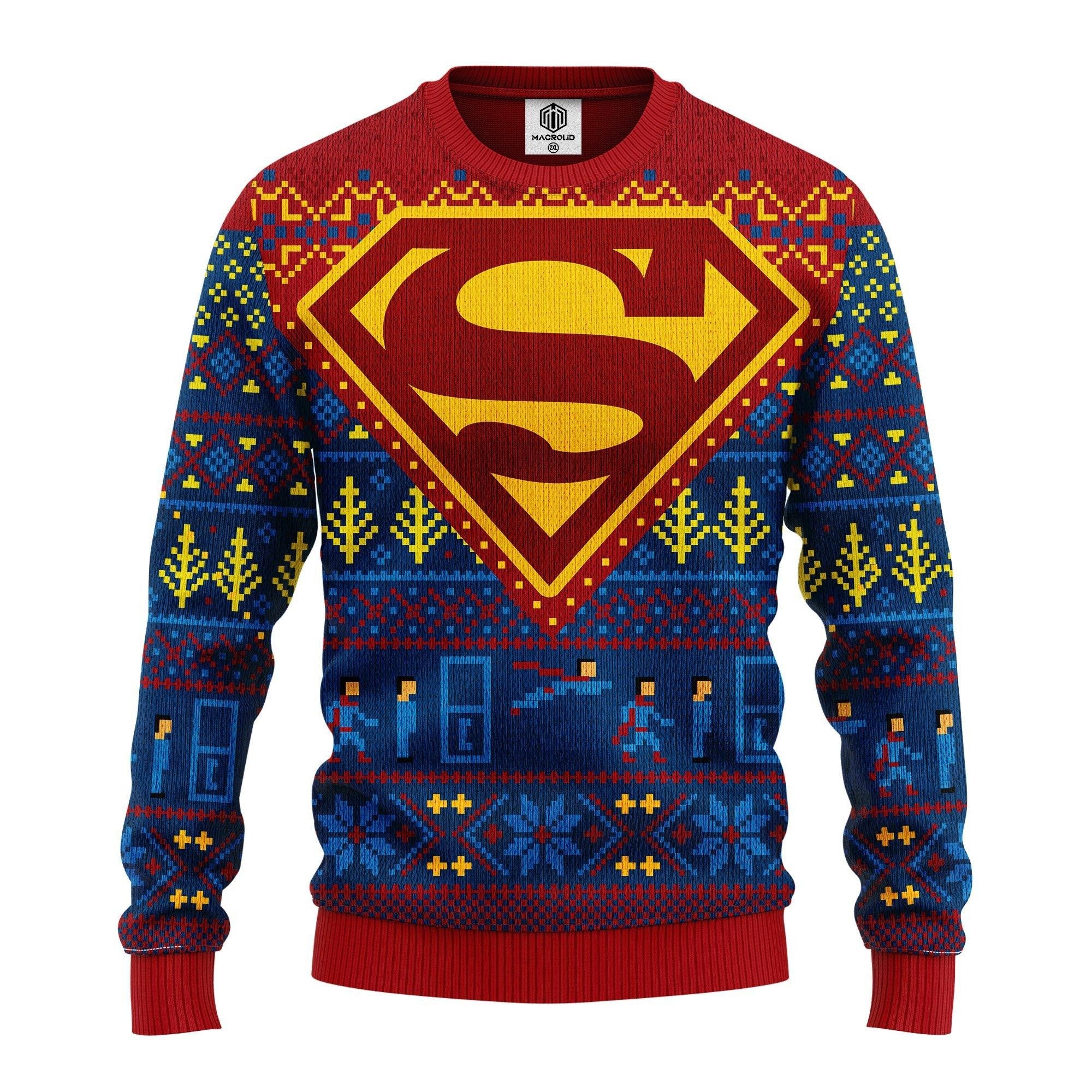 Merry Xmas Superman Dc Comics Ugly Christmas Sweater 235