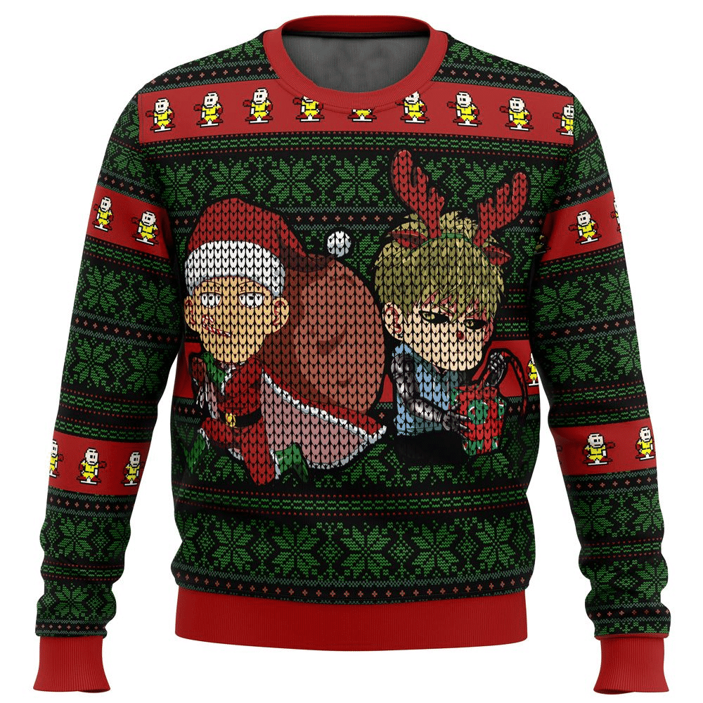 One Punch Man Anime 9 Ugly Sweater Gifts, One Punch Man Anime Gift Fan Ugly Sweater