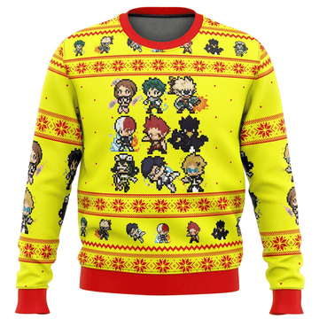 My Hero Academia Anime Boku No Students 19 Ugly Sweater Gifts, My Hero Academia Anime Gift Fan Ugly Sweater