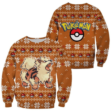 Pokemon Anime Arcanine 38 Ugly Sweater, Pokemon Anime Gift Fan Ugly Sweater