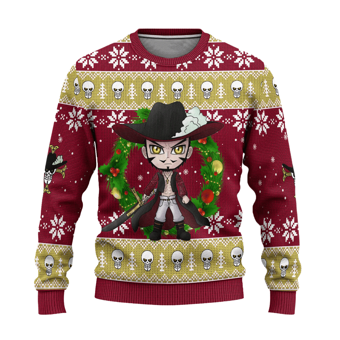One Piece Anime Dracule Mihaw 62 Ugly Sweater, One Piece Anime Gift Fan Ugly Sweater